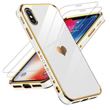 LeYi for iPhone X/ XS Case: with Tempered Glass Screen Protector [2 Pcs]+ Full Camera Lens Protection