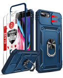 LeYi for iPhone 6/7/8 Plus-5G Phone Case: 6/7/8 Plus 5G Case with Screen Protector X 2, Slide Camera Cover with Magnetic Stand, Heavy Duty Shockproof para 6/7/8 Plus Case for Women Girl