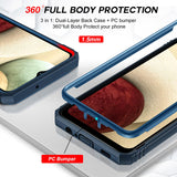 LeYi for Samsung Galaxy A12 Phone Case: Samsung Galaxy A12 Case with 2 Tempered Glass Screen Pro Maxtector, Slide Camera Cover, Ring Stand Holder, Heavy Duty Shockproof para Samsung Galaxy A 12 Cover for Women Girl