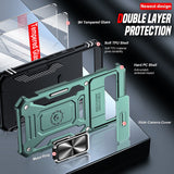 LeYi for Google Pixel 8A Phone Case, with Camera Lens Cover Slider, Ring Stand Holder Military Grade Protective Shockproof Armour Cover for for Google Pixel 8 A