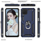 LeYi for Samsung Galaxy A12 Phone Case, Samsung A12 Phone Case with Glass Screen Protector Replacement, Military-Grade Shockproof Magnetic Ring Stand Cell Android Case Cover