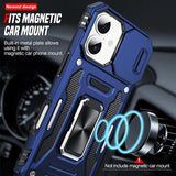 LeYi for iPhone 17 Phone Case, with Camera Lens Cover Slider, Ring Stand Holder Military Grade Protective Shockproof Armour Cover for i Phone 17