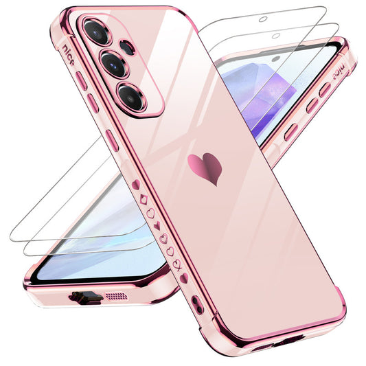 LeYi for Samsung Galaxy A55 5G Case: with Tempered Glass Screen Protector [2 Pcs]+ Full Camera Lens Protection