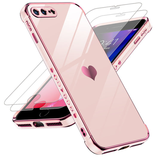 LeYi for iPhone 8 Plus/ 7 Plus Case: with Tempered Glass Screen Protector [2 Pcs]+ Full Camera Lens Protection