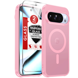 LeYi for Google Pixel-10/10 Pro Case: Google Pixel 10/10 Pro Phone Case [Magnet Fit] with [2 Packs] Screen Protector, Raised Camera Guard Slim Matte Translucent Smooth Soft-Touch Funda para Pixel 10/10 Pro