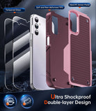 LeYi for Sansung Galaxy A14 4G/5G Phone Case, Phone Case Glalxy A14 with Screen Protector for Women, Dual Layer Protective Hard PC Back & Soft Bumper Resilient Shock Absorb Cover