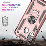 LeYi for Samsung Galaxy A40 Case with Glass Screen Protector Replacement, Military-Grade Shockproof Magnetic Ring Stand Cell Android Case Cover