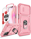 LeYi for Samsung Galaxy A25 5G Phone Case: Samsung Galaxy A25 Case with 2 Tempered Glass Screen Pro Maxtector, Slide Camera Cover, Ring Stand Holder, Heavy Duty Shockproof para Samsung Galaxy A25 Cover for Women Girl