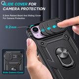 LeYi for iPhone 14 Phone Case: iPhone 14 Case with 2 Tempered Glass Screen Protector, Slide Camera Cover, Ring Stand Holder, Heavy Duty Shockproof para i Phone 14 Cover for Women Girl