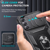 LeYi for Samsung Galaxy A34 5G Phone Case: Samsung Galaxy A34 Case with 2 Tempered Glass Screen Pro Maxtector, Slide Camera Cover, Ring Stand Holder, Heavy Duty Shockproof para Samsung Galaxy A34 Cover for Women Girl