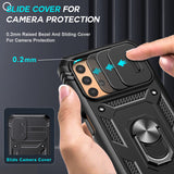 LeYi for Samsung Galaxy A13 4G Phone Case: Samsung A13 4G Case with 2 Tempered Glass Screen Protector, Slide Camera Cover, Ring Stand Holder, Heavy Duty Shockproof para A 13 4G Cover for Women Girl