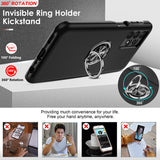 LeYi for Samsung Galaxy A13 4G Case with Glass Screen Protector, Shockproof Heavy Duty Protective Slim Fit Samsung Galaxy A13 4G Cell Phone Case Cover with Rotatable Ring Holder Magnetic Kickstand for Women