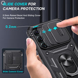 LeYi for Samsung Galaxy S23-5G Phone Case: Samsung S23 5G Case with Screen Protector X 2, Slide Camera Cover with Magnetic Stand, Heavy Duty Shockproof para S 23 Case for Women Girl