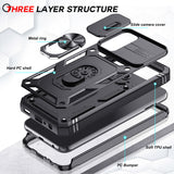 LeYi for Samsung Galaxy A25 5G Phone Case: Samsung Galaxy A25 Case with 2 Tempered Glass Screen Pro Maxtector, Slide Camera Cover, Ring Stand Holder, Heavy Duty Shockproof para Samsung Galaxy A25 Cover for Women Girl