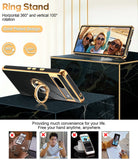 LeYi for Google Pixel 7A Case: with 2 Pack Tempered Glass Screen Protector and Rotatable Ring Holder Magnetic Kickstand, Plating Rose Gold Edge Case