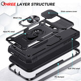 LeYi for iPhone 11 Phone Case: iPhone 11 Case with 2 Tempered Glass Screen Protector, Slide Camera Cover, Ring Stand Holder, Heavy Duty Shockproof para iPhone 11 Cover for Women Girl