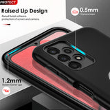 LeYi for Samsung Galaxy A13 4G Case with Glass Screen Protector, Shockproof Heavy Duty Protective Slim Fit Samsung Galaxy A13 4G Cell Phone Case Cover with Rotatable Ring Holder Magnetic Kickstand for Women