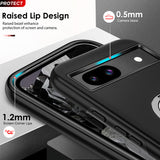 LeYi for Google Pixel 8A Case with Glass Screen Protector and Lens Protector, Shockproof Heavy Duty Protective Slim Fit Google Pixel 8A Cell Phone Case Cover with Rotatable Ring Holder Magnetic Kickstand for Women