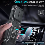 LeYi for iPhone 15 Pro Max 5G Phone Case: iPhone 15 Pro Max Case with Screen Protector X 2, Slide Camera Cover with Magnetic Stand, Heavy Duty Shockproof para 15 Case for Women Girl