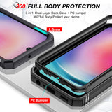 LeYi for Samsung Galaxy A25 5G Phone Case: Samsung Galaxy A25 Case with 2 Tempered Glass Screen Pro Maxtector, Slide Camera Cover, Ring Stand Holder, Heavy Duty Shockproof para Samsung Galaxy A25 Cover for Women Girl