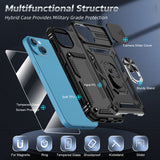 LeYi for iPhone 13 Phone Case: with Slide Camera Cover and Screen Protector, [Military-Grade] Cellphone Case Cover with Magnetic Ring Kickstand for iPhone 13