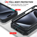 LeYi for iPhone 15 Pro Max 5G Phone Case: iPhone 15 Pro Max Case with Screen Protector X 2, Slide Camera Cover with Magnetic Stand, Heavy Duty Shockproof para 15 Case for Women Girl