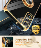LeYi for Samsung Galaxy S22 Plus 5G Case: Rotatable Ring Holder Magnetic Kickstand, Plating Rose Gold Edge Case