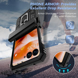 LeYi for Motorola-Moto Razr 2024 Case: [Military-Grade] Cellphone Case Cover with Magnetic Ring Kickstand for Moto Razr 2024