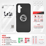 LeYi for Samsung Galaxy A54 5G Case with Glass Screen Protector and Lens Protector, Shockproof Heavy Duty Protective Slim Fit Samsung Galaxy A54 5G Cell Phone Case Cover with Rotatable Ring Holder Magnetic Kickstand for Women