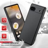LeYi for Google Pixel 6A Cases, Pixel 6A Cover with Tempered Glass Screen Protectors, Soft Silicone Ultra Slim Shockproof Cover with Anti-Scratch Microfiber Lining 6A Case
