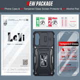LeYi for Samsung Galaxy A05s Phone Case, with Camera Lens Cover Slider, Ring Stand Holder Military Grade Protective Shockproof Armour Cover for Samsung AO5s