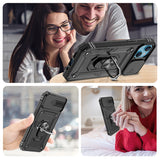 LeYi for iPhone 13 Phone Case: with Slide Camera Cover and Screen Protector, [Military-Grade] Cellphone Case Cover with Magnetic Ring Kickstand for iPhone 13