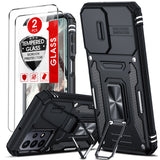 LeYi for Samsung Galaxy A23 5G Phone Case, with Camera Lens Cover Slider, Ring Stand Holder Military Grade Protective Shockproof Armour Cover for Samsung A 23