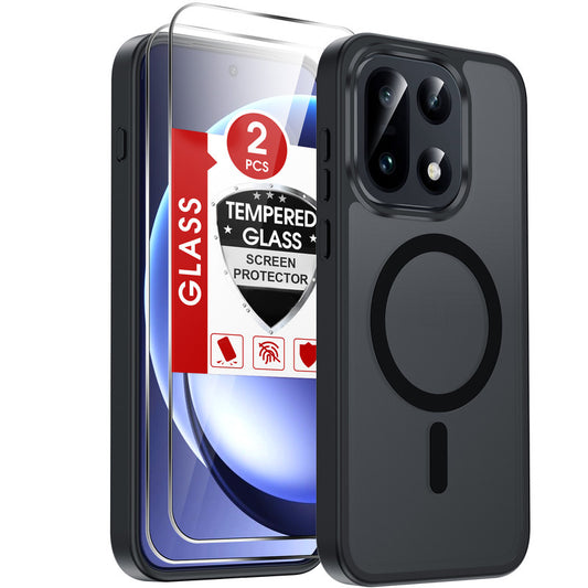 LeYi for OnePlus-15 Case: OnePlus 15 Screen Protector [2 Packs] with One Plus 15 Case, [Mag-Safe Fit] Matte Translucent Soft & Full Body Shockproof Funda para One Plus15 Unlocked Accessories