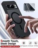 LeYi for Pixel 8 Pro Case: Google Pixel 8 Pro Phone Case [Magnet Fit] with [1 Packs] Screen Protector, Raised Camera Guard Slim Matte Translucent Smooth Soft-Touch Funda para Pixel8 Pro