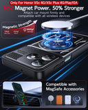 LeYi for Honor-X5c 4G Case: with Glass Screen Protector, [Fit Magsafe] 16FT Heavy Duty Shockproof Protection Rugged Android Smart Phone Case with Invisible Ring Stand Honor X5c 4G
