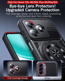 LeYi for Honor-X5c 4G Case: with Glass Screen Protector, [Fit Magsafe] 16FT Heavy Duty Shockproof Protection Rugged Android Smart Phone Case with Invisible Ring Stand Honor X5c 4G