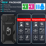 LeYi for iPhone 14 Phone Case: iPhone 14 Case with 2 Tempered Glass Screen Protector, Slide Camera Cover, Ring Stand Holder, Heavy Duty Shockproof para i Phone 14 Cover for Women Girl
