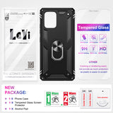 LeYi for Samsung Galaxy A71 5G Phone Case, Samsung A71 5G Phone Case with Glass Screen Protector Replacement, Military-Grade Shockproof Magnetic Ring Stand Cell Android Case Cover