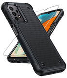 LeYi for Galaxy A13-5G Phone Case, with Screen Protector for Women, Dual Layer Protective Hard PC Back & Soft Bumper Resilient Shock Absorb Case for Samsung A14 Case