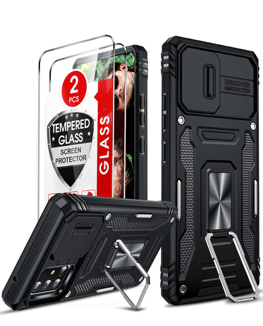 LeYi for Galaxy A71-5G Phone Case: [2 Packs] Screen Protector, Military-Grade & Magnetic Stand Funda para A 71