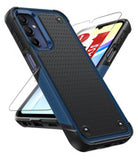 LeYi for Galaxy A15-5G Phone Case, with Screen Protector for Women, Dual Layer Protective Hard PC Back & Soft Bumper Resilient Shock Absorb Case for Samsung A03S Case