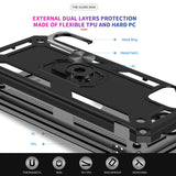 LeYi for Samsung Galaxy A22 5G Case with Glass Screen Protector Replacement, Military-Grade Shockproof Magnetic Ring Stand Cell Android Case Cover