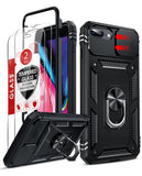 LeYi for iPhone 6/7/8 Plus-5G Phone Case: 6/7/8 Plus 5G Case with Screen Protector X 2, Slide Camera Cover with Magnetic Stand, Heavy Duty Shockproof para 6/7/8 Plus Case for Women Girl