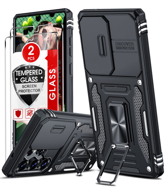 LeYi Compatible for Samsung Galaxy S25 Ultra Phone Case: Samsung S25 Ultra Case with Screen Protector 2 PCS, Heavy Duty Protection para S25 Ultra Case