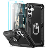 LeYi for Samsung Galaxy A16 Phone Case, Samsung A16 Phone Case with Glass Screen Protector Replacement, Military-Grade Shockproof Magnetic Ring Stand Cell Android Case Cover