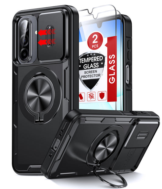 LeYi for Samsung Galaxy A15 5G Phone Case: Samsung A15 5G Case with Screen Protector X 2, Military-Grade Slide Camera Cover with Magnetic Stand