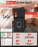 LeYi for Samsung Galaxy S26 Case: Samsung Galaxy S26 Case with Tempered Glass Screen Protector, [Military-Grade] Shockproof Kickstand Funda para