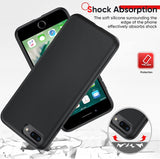 LeYi for iPhone 7 Plus/8 Plus Cases, 7 Plus/8 Plus Cover with Tempered Glass Screen Protectors, Soft Silicone Ultra Slim Shockproof Cover with Anti-Scratch Microfiber Lining 7 Plus/8 Plus Case