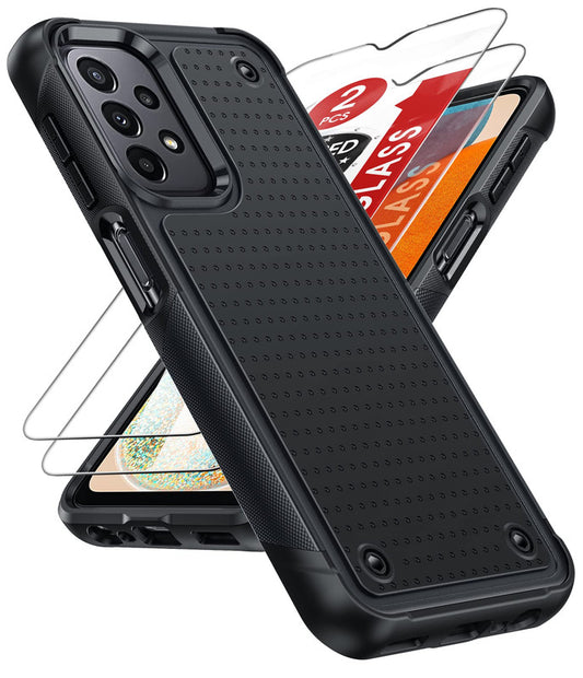 LeYi for Sansung Galaxy A13 5G Phone Case, Phone Case Glalxy A13 5G with Screen Protector for Women, Dual Layer Protective Hard PC Back & Soft Bumper Resilient Shock Absorb Cover